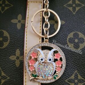 2/$20 Boho Owl Crystal Rhinestone Keychain Bag Charm